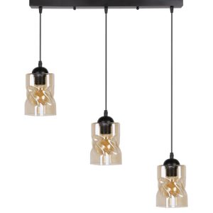 Lampa wisząca czarno-herbaciany FELIS 3xE27x60W wym: 100x62x10 cm Candellux 924180 Lampa wisząca czarno-herbaciany FELIS 3xE27x60W wym: 100x62x10 cm Candellux 924180