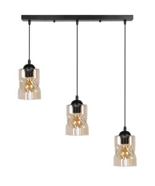 Lampa wisząca czarno-herbaciany FELIS 3xE27x60W wym: 100x62x10 cm Candellux 924180