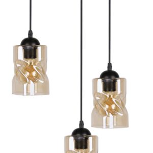 Lampa wisząca czarno-herbaciany FELIS 3xE27x60W wym: 90x35x35 cm Candellux 924076 Lampa wisząca czarno-herbaciany FELIS 3xE27x60W wym: 90x35x35 cm Candellux 924076