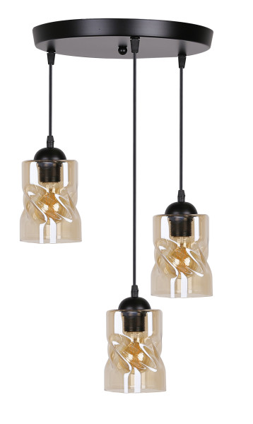 Lampa wisząca czarno-herbaciany FELIS 3xE27x60W wym: 90x35x35 cm Candellux 924076