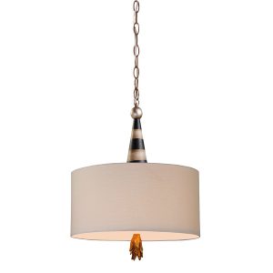 Lampa wisząca czarno-kremowa-postarzane złoto Flambeau 2xE27x60W Flambeau 851045 Lampa wisząca czarno-kremowa-postarzane złoto Flambeau 2xE27x60W Flambeau 851045