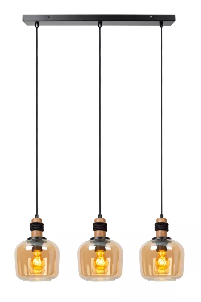Lampa wisząca czarno-miodowy ILONA 3xE27x40W wym: 150x70x18 cm Lucide 850193