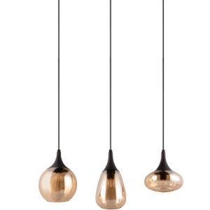 Lampa wisząca czarno-miodowy LUMINA 3xE14x40W wym: 150×68,8×19,5 cm Trio 850954 Lampa wisząca czarno-miodowy LUMINA 3xE14x40W wym: 150×68,8×19,5 cm Trio 850954