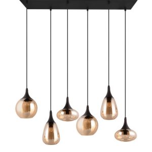 Lampa wisząca czarno-miodowy LUMINA 6xE14x40W wym: 150×93,8×34,5 cm Trio 850875 Lampa wisząca czarno-miodowy LUMINA 6xE14x40W wym: 150×93,8×34,5 cm Trio 850875