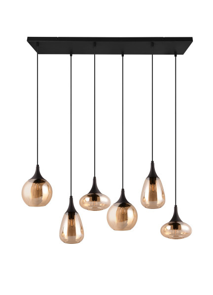 Lampa wisząca czarno-miodowy LUMINA 6xE14x40W wym: 150x93,8x34,5 cm Trio 850875