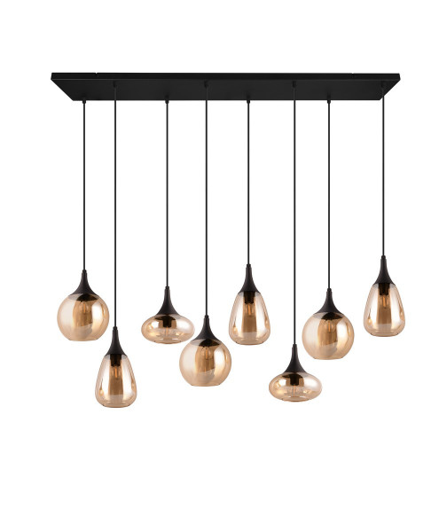 Lampa wisząca czarno-miodowy LUMINA 8xE14x40W wym: 150x121x34,5 cm Trio 851042