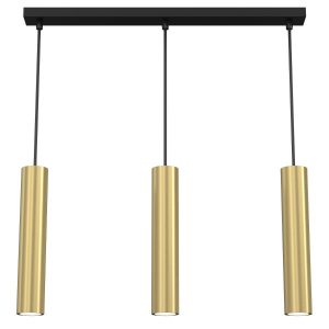 Lampa wisząca czarno-mosiężna szczotkowana Raito 3xGU10x8W Luminex 846512 Lampa wisząca czarno-mosiężna szczotkowana Raito 3xGU10x8W Luminex 846512