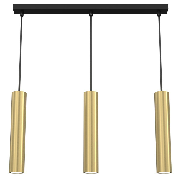 Lampa wisząca czarno-mosiężna szczotkowana Raito 3xGU10x8W Luminex 846512