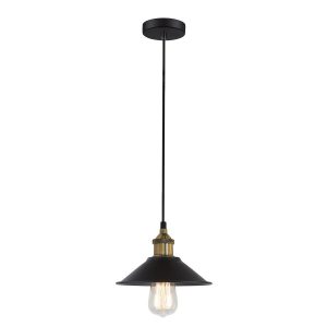 Lampa wisząca czarno-mosiężny Kermio 1xE27x60W wym: 160x21x21 cm Italux 856451 Lampa wisząca czarno-mosiężny Kermio 1xE27x60W wym: 160x21x21 cm Italux 856451