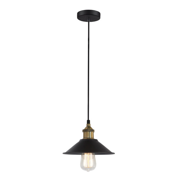 Lampa wisząca czarno-mosiężny Kermio 1xE27x60W wym: 160x21x21 cm Italux 856451