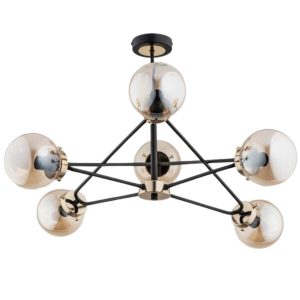 Lampa wisząca czarno-mosiężny SAGITO 5xE14x40W wym: 55x60x62 cm Alfa 852759 Lampa wisząca czarno-mosiężny SAGITO 5xE14x40W wym: 55x60x62 cm Alfa 852759