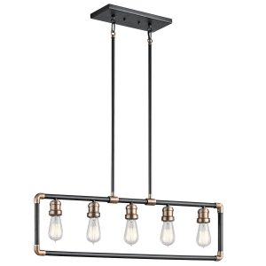 Lampa wisząca czarno-naturalny mosiądz Imahn 5xE27x60W Kichler 849458 Lampa wisząca czarno-naturalny mosiądz Imahn 5xE27x60W Kichler 849458