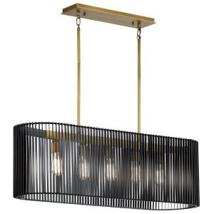 Lampa wisząca czarno-naturalny mosiądz Linara 5xE27x60W Quintiesse 849512 Lampa wisząca czarno-naturalny mosiądz Linara 5xE27x60W Quintiesse 849512