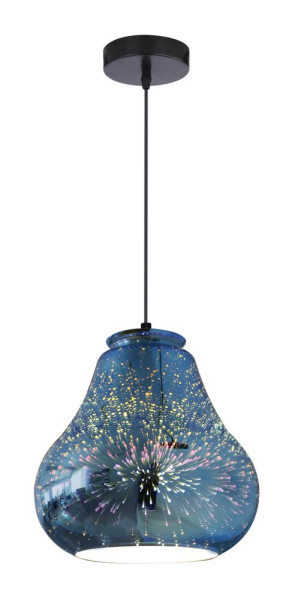Lampa wisząca czarno-niebieska GALACTIC 1xE27x60W Candellux 924202