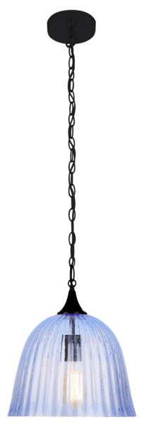 Lampa wisząca czarno-niebieska VASE 1xE27x60W wym: 110x30x30 cm Candellux 923519