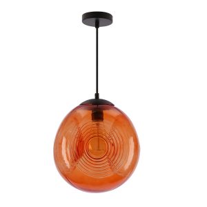Lampa wisząca czarno-pomarańczowa CLUB 1xE27x60W Candellux 924009 Lampa wisząca czarno-pomarańczowa CLUB 1xE27x60W Candellux 924009
