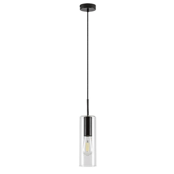 Lampa wisząca czarno-przezroczysta Esta 1xE27x40W wym: 150x9x9 cm Rabalux 952558