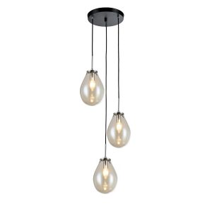 Lampa wisząca czarno-przezroczysta Fondi 3xE14x40W Light Prestige 852726 Lampa wisząca czarno-przezroczysta Fondi 3xE14x40W Light Prestige 852726
