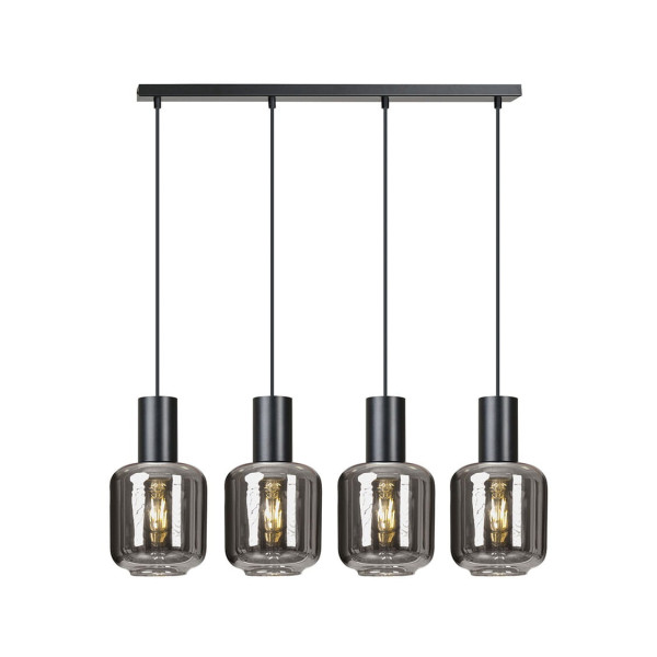 Lampa wisząca czarno-przezroczysta INGVAR 4xE14x10W Emibig 854223