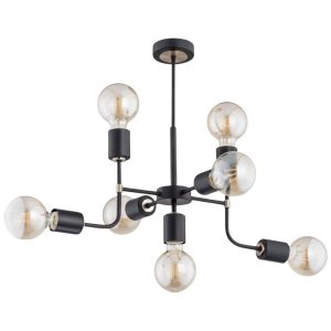 Lampa wisząca czarno-przezroczysta-złota TRANSFORMERS 7xE27x60W Alfa 855985 Lampa wisząca czarno-przezroczysta-złota TRANSFORMERS 7xE27x60W Alfa 855985