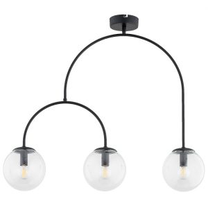 Lampa wisząca czarno-przezroczysty DILAR 3xE14x10W wym: 59x15x70 cm Alfa 838066 Lampa wisząca czarno-przezroczysty DILAR 3xE14x10W wym: 59x15x70 cm Alfa 838066
