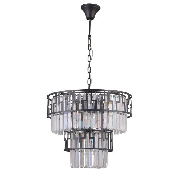 Lampa wisząca czarno-przezroczysty FILIP 7xE14x40W wym: 90x46x46 cm Italux 852661