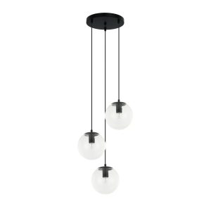 Lampa wisząca czarno-przezroczysty SARPO 3xE27x40W wym: 116x40x40 cm Italux 845959 Lampa wisząca czarno-przezroczysty SARPO 3xE27x40W wym: 116x40x40 cm Italux 845959