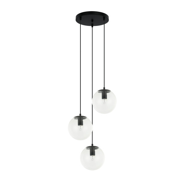 Lampa wisząca czarno-przezroczysty SARPO 3xE27x40W wym: 116x40x40 cm Italux 845959