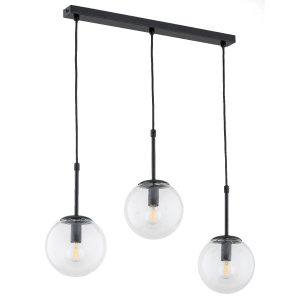 Lampa wisząca czarno-przezroczysty SEBIA 3xE14x10W wym: 90x55x15 cm Alfa 836328 Lampa wisząca czarno-przezroczysty SEBIA 3xE14x10W wym: 90x55x15 cm Alfa 836328