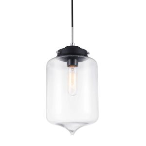 Lampa wisząca czarno-przezroczysty Tube 1xE27x60W wym: 128x17x17 cm Italux 856443 Lampa wisząca czarno-przezroczysty Tube 1xE27x60W wym: 128x17x17 cm Italux 856443