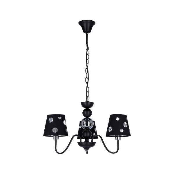 Lampa wisząca czarno-srebrna BATLEY 3xE14x60W wym: 100x52x52 cm Candellux 924080