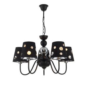 Lampa wisząca czarno-srebrna BATLEY 5xE14x60W wym: 100x58x58 cm Candellux 924016 Lampa wisząca czarno-srebrna BATLEY 5xE14x60W wym: 100x58x58 cm Candellux 924016