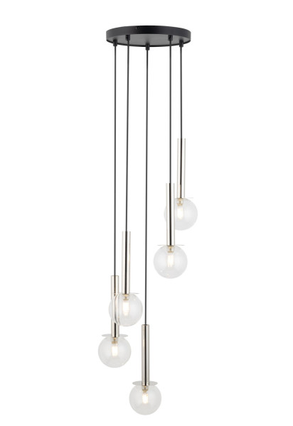 Lampa wisząca czarno-srebrna DAISY 5xG9x12W Sigma Lighting 837758
