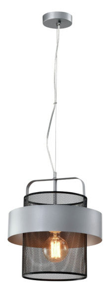 Lampa wisząca czarno-srebrna FIBA 1xE27x40W wym: 100x30x30 cm Candellux 924048