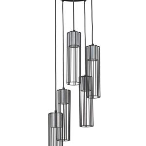 Lampa wisząca czarno-srebrna Fobia 5xGU10x25W Sigma Lighting 838047 Lampa wisząca czarno-srebrna Fobia 5xGU10x25W Sigma Lighting 838047