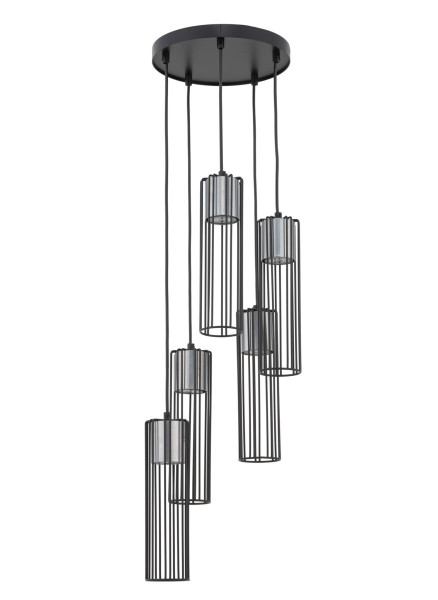 Lampa wisząca czarno-srebrna Fobia 5xGU10x25W Sigma Lighting 838047