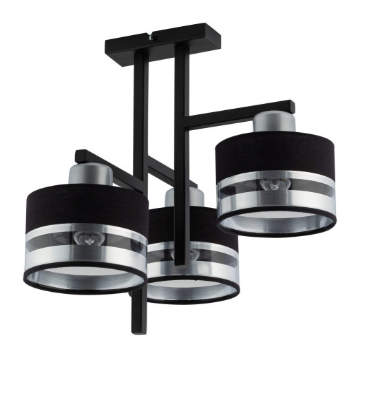Lampa wisząca czarno-srebrna Pro 3xE27x15W wym: 41x42x35 cm Sigma Lighting 837997