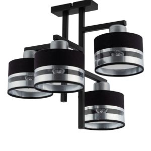 Lampa wisząca czarno-srebrna Pro 4xE27x15W wym: 41x48x42 cm Sigma Lighting 837900 Lampa wisząca czarno-srebrna Pro 4xE27x15W wym: 41x48x42 cm Sigma Lighting 837900