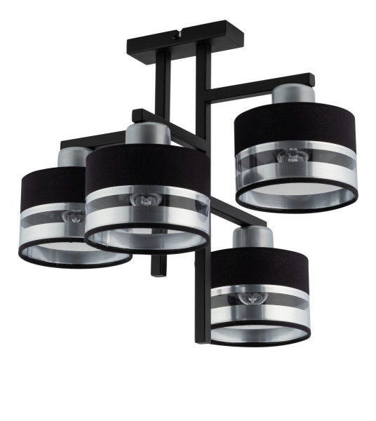 Lampa wisząca czarno-srebrna Pro 4xE27x15W wym: 41x48x42 cm Sigma Lighting 837900