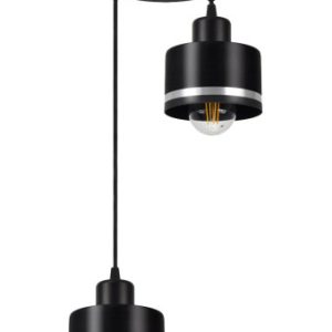 Lampa wisząca czarno-srebrna WAMA 2xE27x60W wym: 100x32x32 cm Candellux 923541 Lampa wisząca czarno-srebrna WAMA 2xE27x60W wym: 100x32x32 cm Candellux 923541