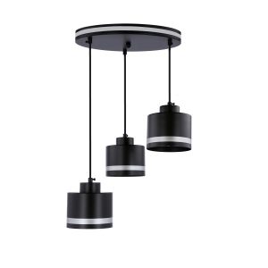 Lampa wisząca czarno-srebrna WAMA 3xE27x40W wym: 100x37x37 cm Candellux 923527