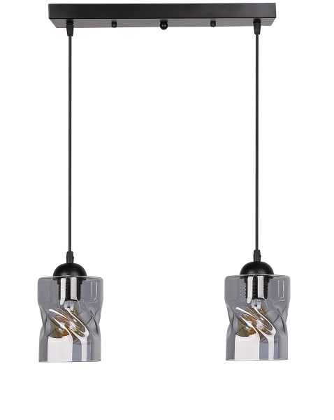 Lampa wisząca czarno-szara FELIS 2xE27x60W wym: 90x44x10 cm Candellux 924125