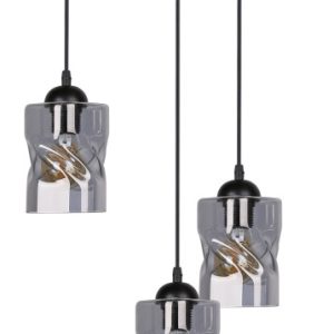 Lampa wisząca czarno-szara FELIS 3xE27x60W wym: 90x35x35 cm Candellux 924034 Lampa wisząca czarno-szara FELIS 3xE27x60W wym: 90x35x35 cm Candellux 924034
