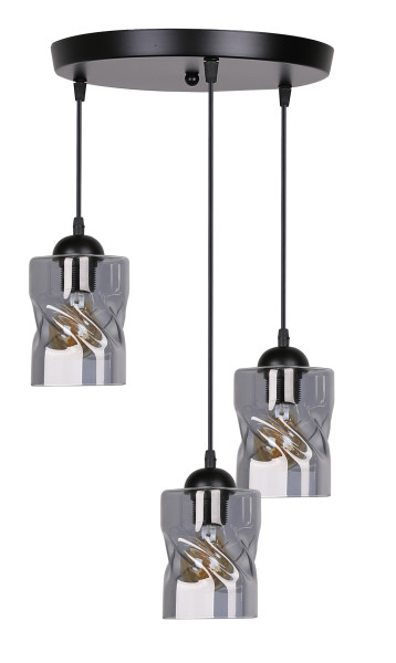 Lampa wisząca czarno-szara FELIS 3xE27x60W wym: 90x35x35 cm Candellux 924034