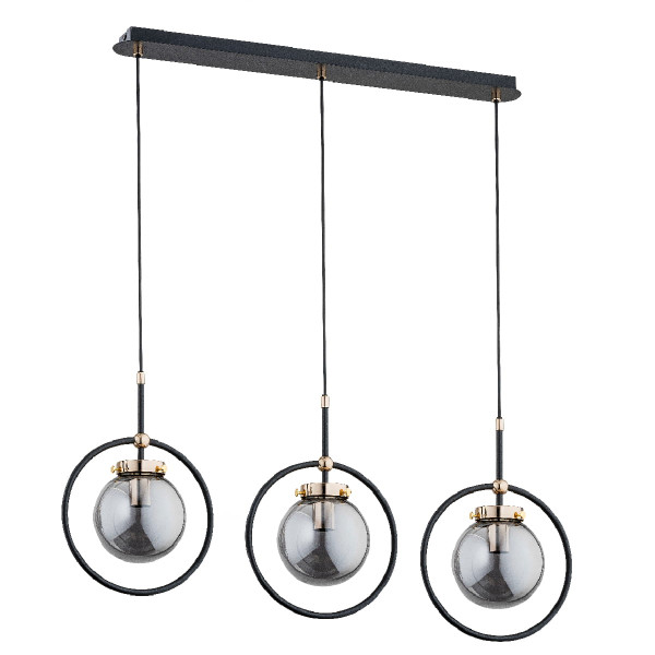 Lampa wisząca czarno-złota AKIRA 3xE14x10W wym: 90x80x24 cm Alfa 1000772