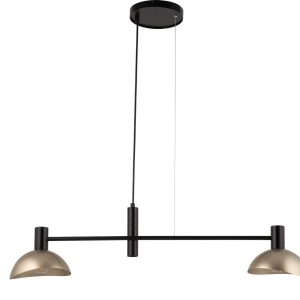 Lampa wisząca czarno-złota Artis 2xE14x40W wym: 70x90x18 cm Sigma Lighting 837801 Lampa wisząca czarno-złota Artis 2xE14x40W wym: 70x90x18 cm Sigma Lighting 837801
