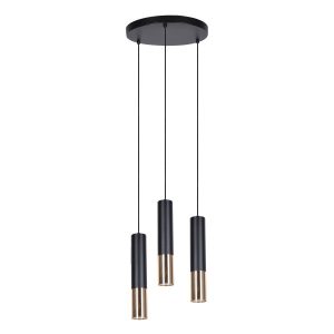Lampa wisząca czarno-złota ASTINA 3xGU10x50W wym: 105x30x30 cm Kaja 856042