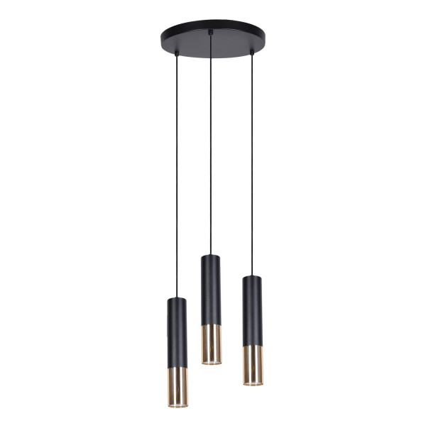 Lampa wisząca czarno-złota ASTINA 3xGU10x50W wym: 105x30x30 cm Kaja 856042