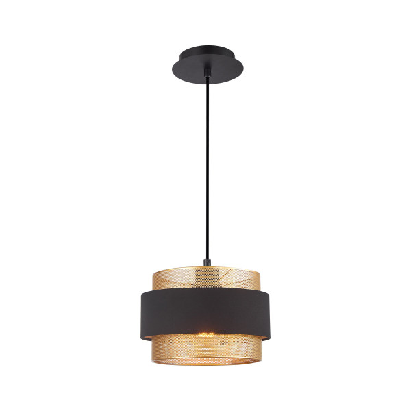 Lampa wisząca czarno-złota BANS 1xE27x40W wym: 93x24x24 cm Italux 845721