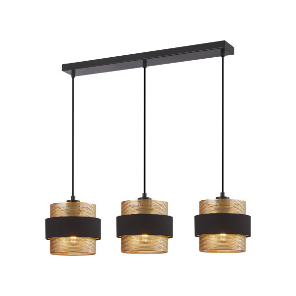 Lampa wisząca czarno-złota BANS 3xE27x40W wym: 93x78x18 cm Italux 846051